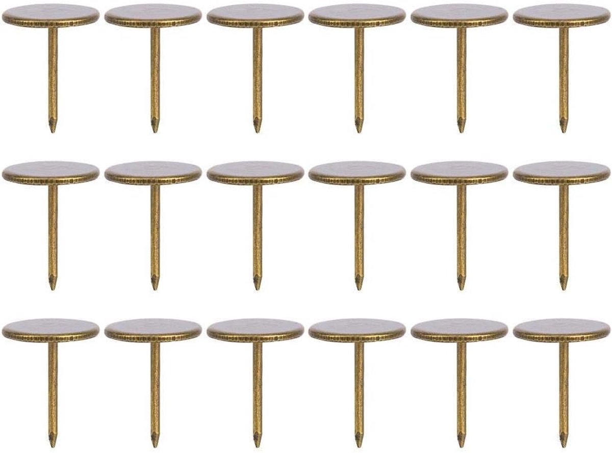 SnelShoppen - Decoratieve Kussen Spijkers Set van 100 Stuks, Cyan Bronzen Metaal Rivets met Platte Kop, 16 x 20mm voor Antieke Tapijten en Meubels