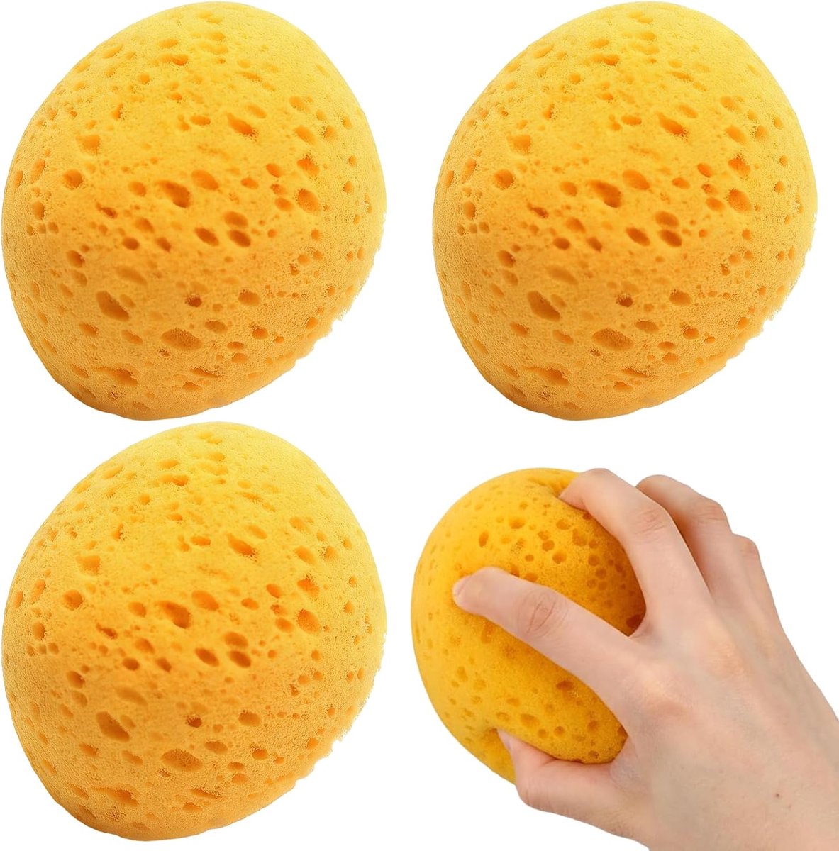 SnelShoppen - Set van 3 Douchesponzen, Natuurlijke Badspons voor Lichaamsreiniging, Zachte Peeling, Badkameraccessoires, Ideaal voor Douche en Huidver