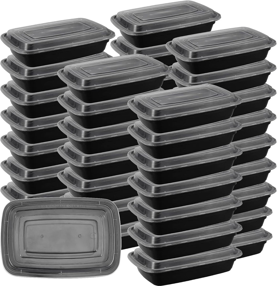 SnelShoppen - 40 Pack 750ml Maaltijd Voorbereiding Containers, 1 Compartiment BPA Vrij Plastic Voedsel Containers met Deksel, Herbruikbare Bento Lunch