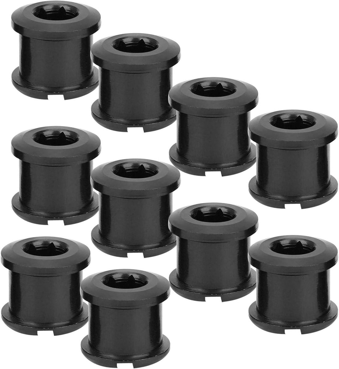 SnelShoppen 10 Stuks Fietsketting Bouten Chainring Bouten 7075 Aluminium Legering 6.5mm voor Mountainbike en Racefiets (Zwart)