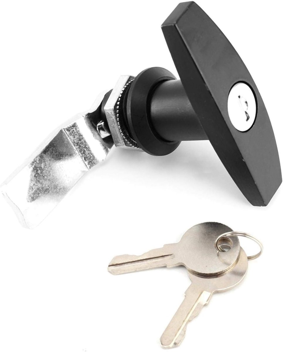 SnelShoppen - T-Lever Lock voor Achterdeur, Gereedschapskist Slot met Sleutels, Zinken Legering, Duurzaam en Betrouwbaar, Geschikt voor Caravan en Ten