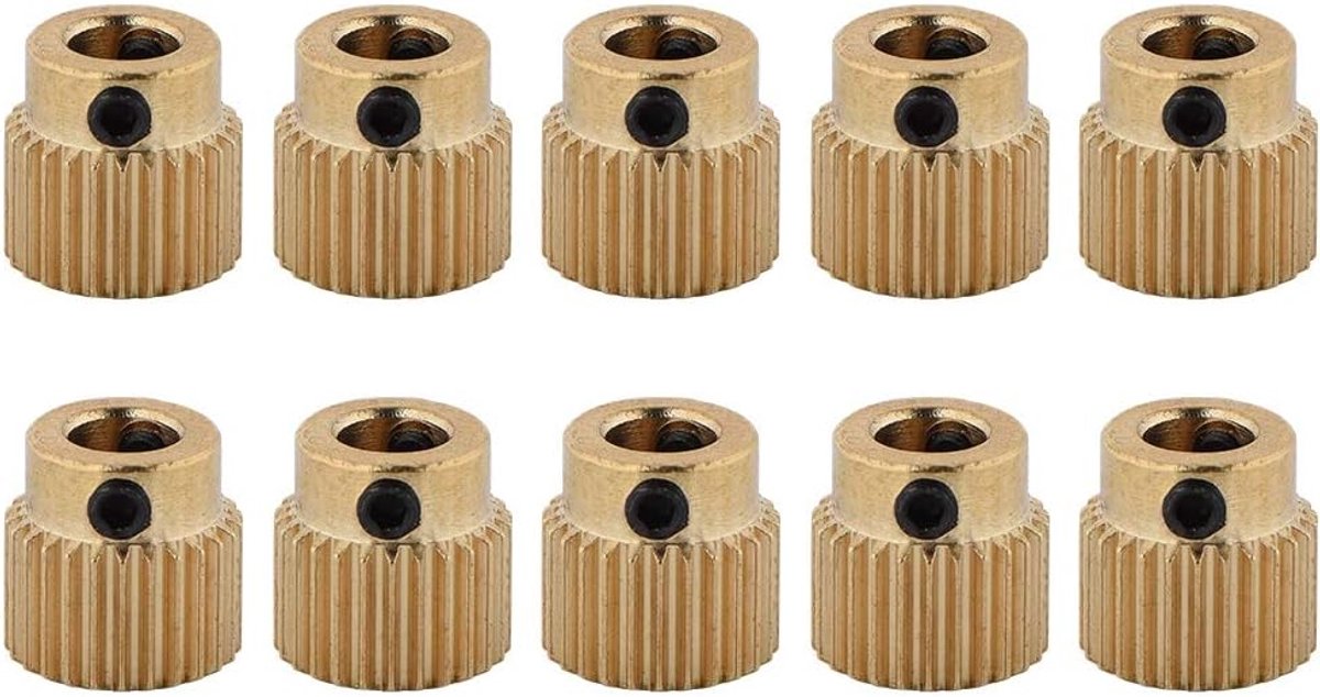SnelShoppen - 10 Stuks 3D Printer Accessoires Messing Aandrijfwiel Draagbaar Extruderwiel voor MK7 MK8 Extruder 26/40 Tanden (26 Tanden)
