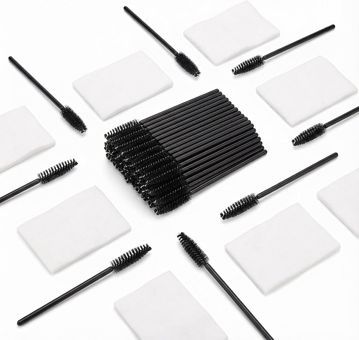 Eyelash borstels set 200 stuks - wegwerp borstels - met buigbare spool - voor beauty salon en thuisgebruik - SnelShoppen