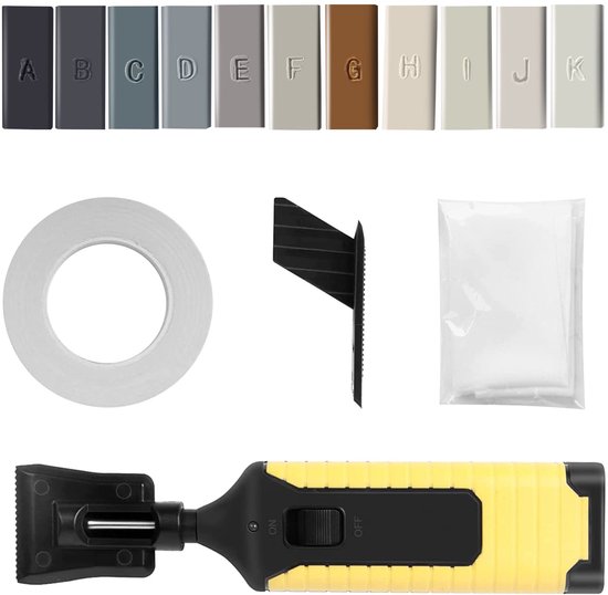 Vloer Reparatie Kit - Harde Was Set - Krassen Herstellen - Veelkleurige Wasblokken - 19 Eenheden - Grijs — afbeelding 2