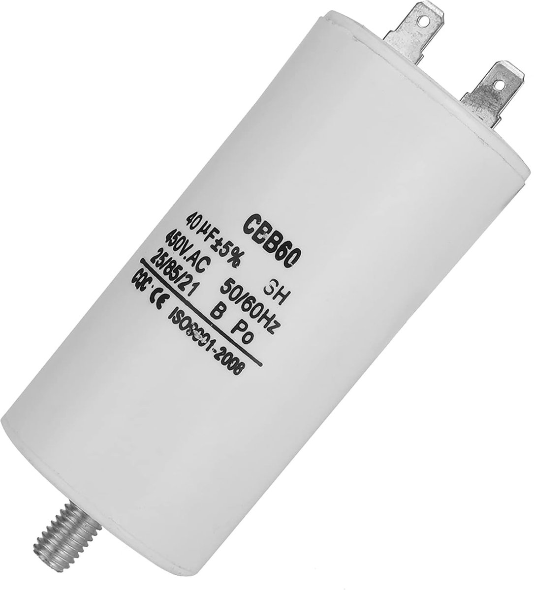SnelShoppen - Pump Capacitor CBB60 40μF 450V voor Wasmachines en Waterpompen, 50/60Hz, Hoog Isolatie, Anti-Surge, Ideaal voor AC Motoren