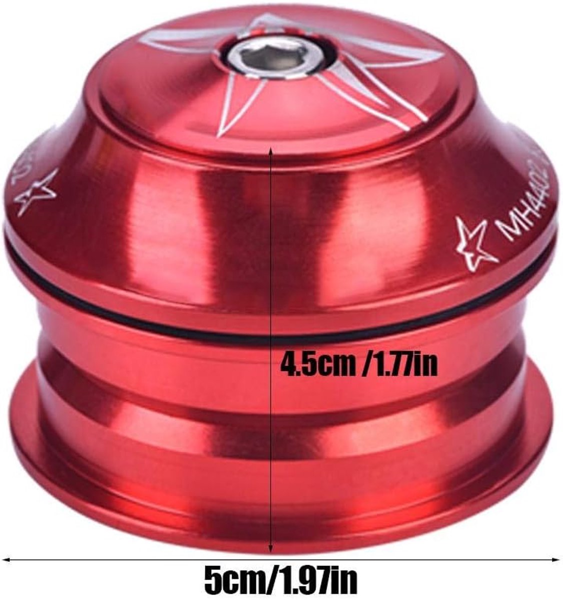 SnelShoppen - Fietsset 44mm Fiets Headset Aluminium Legering Voorvork Stuur Headset Vervangaccessoire (Rood) - Lichtgewicht, Duurzaam en Hoge Prestati