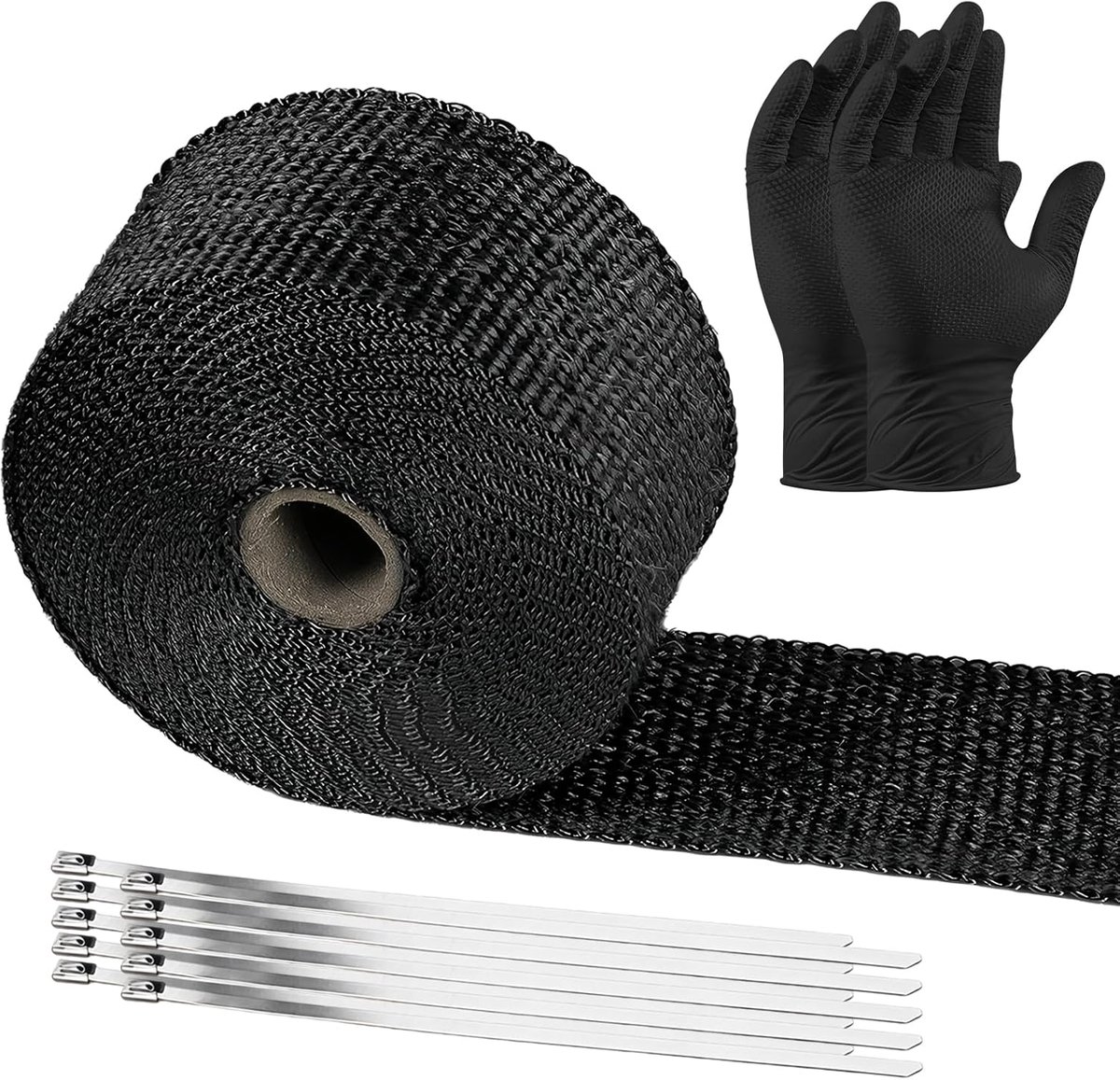 Uitlaat warmtestootband 5 m - glasvezel - hittebestendig - optimale isolatie - ShopVlot