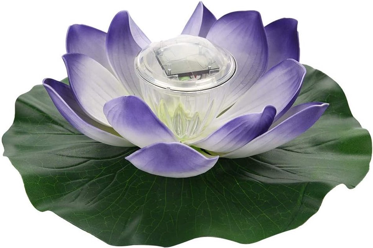 SnelShoppen - Waterdichte Solar Powered Multikleur LED Kleurveranderende Lotus Foam Flower Lamp voor Tuin, Zwembad, Vijver, Feest, 3 Kleuren, Herbruik