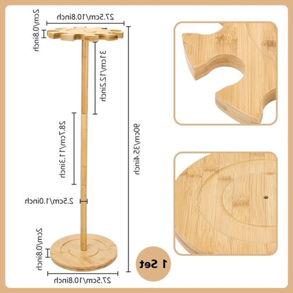 Houten Houder voor Baseball Rackets van Massief Hout, Natuurlijke Burlywood Opberger, Geschikt voor 10 Rackets in Huis, Garage of Sportruimte
