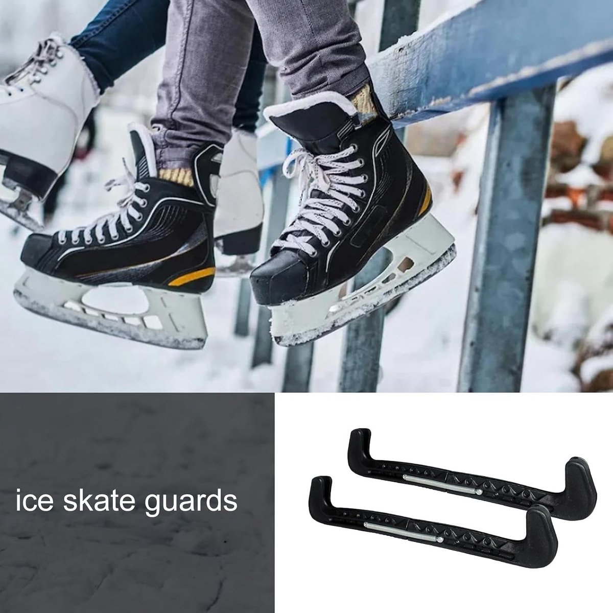 Schaatsbeschermers - Schaatsafdekking - Schaatsen Beschermen - Verstelbare Lengte - 35 cm - Zwart