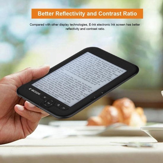 Ereader - 6 Inch E-ink Reader - Compact en Lichtgewicht - Blauwe Cover - 16GB Opslag - Perfect voor Lezers - Ideaal voor Thuis en Onderweg — afbeelding 3