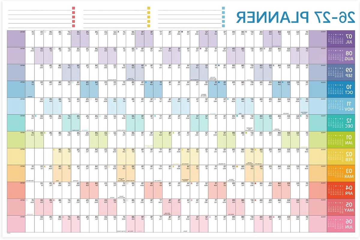 Wandkalender 2025 - Jaarplanner Jaarkalender - Planning Thuis - Grote Overzichtskaart - 587 x 879 cm - Wit