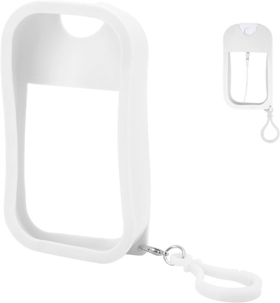 Draagbare Silicone Sprayfles met Sleutelhanger - Herbruikbare Handdesinfectie en Makeupopslag in Kleurrijke Case