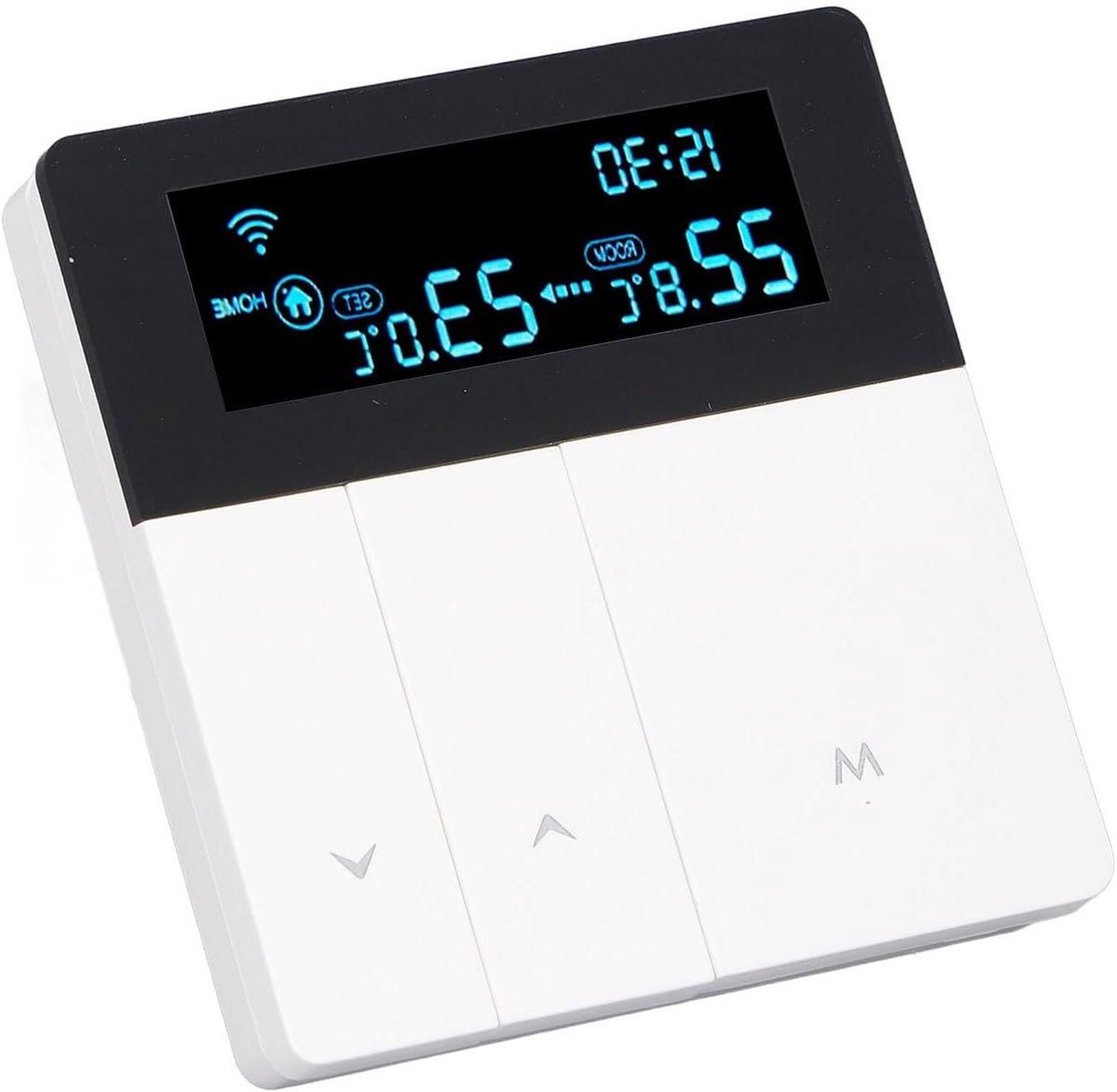 Slimme Thermostaat - Programmeerbare Thermostaat - Energie Besparen - LCD Kleurenscherm - 41 x 86 x 86 mm - Wit