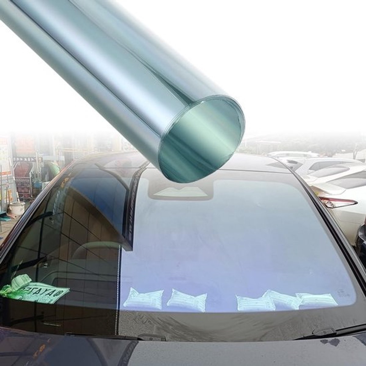 Lichtblauwe zonwerende folie voor autoruiten - 80% VLT UV-bescherming, warmte-isolatie, 50 x 300 cm
