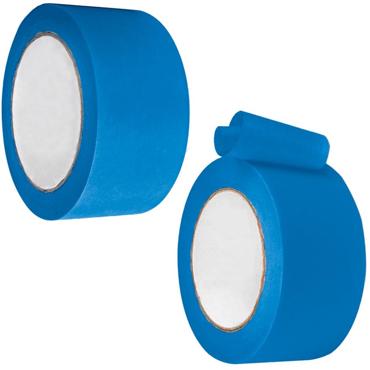 SnelShoppen - Maskertape 2 Rollen Schilderstape Dun Plakband voor Het Bedekken van Schilderpapier, 48mm x 50m, Blauw, Voor Laceren en Decoratie