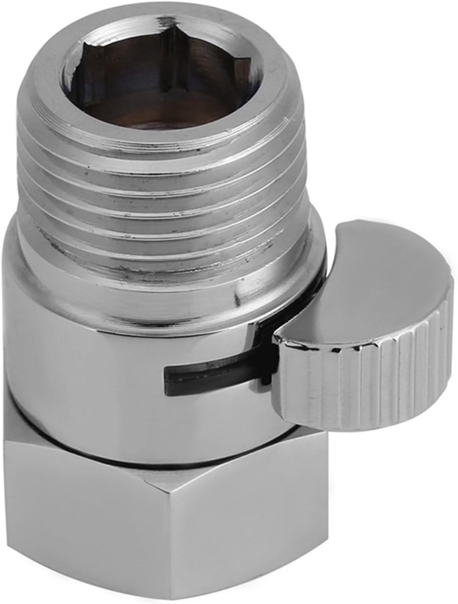 SnelShoppen - Afsluiter voor douche slang, waterstop douche, douchekop afsluiter, schakelbare douchekop, massief messing afsluiter, G1/2 doorstroomcon