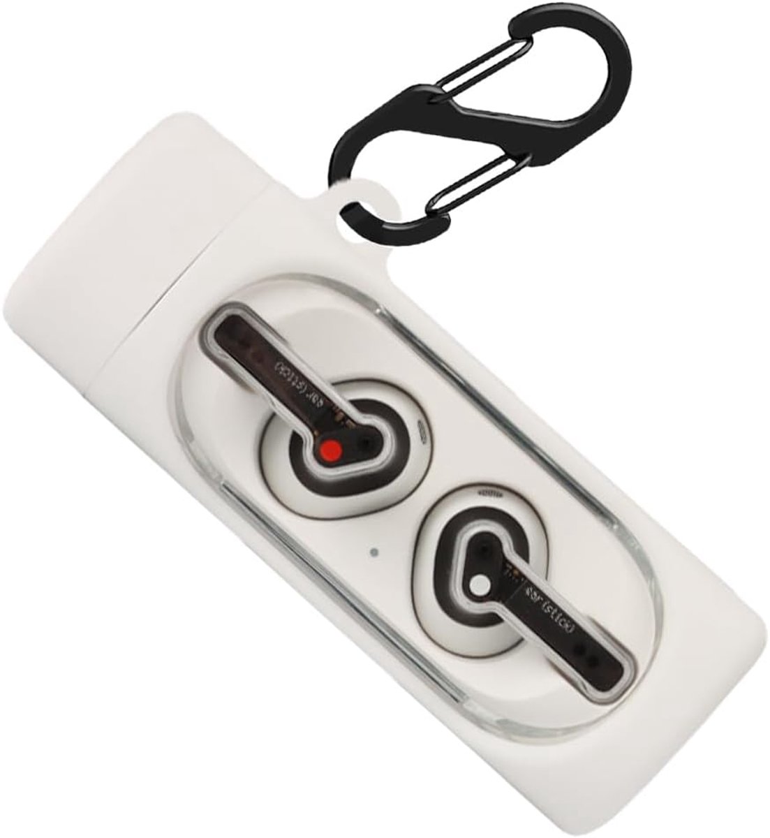 SnelShoppen - Silicone Hooftelefoon Hoes voor Nothing Ear Stick, Schokbestendige Beschermhoes met Sleutelhanger, Wit - Premium Silicoon, Ultra Dun, Wa