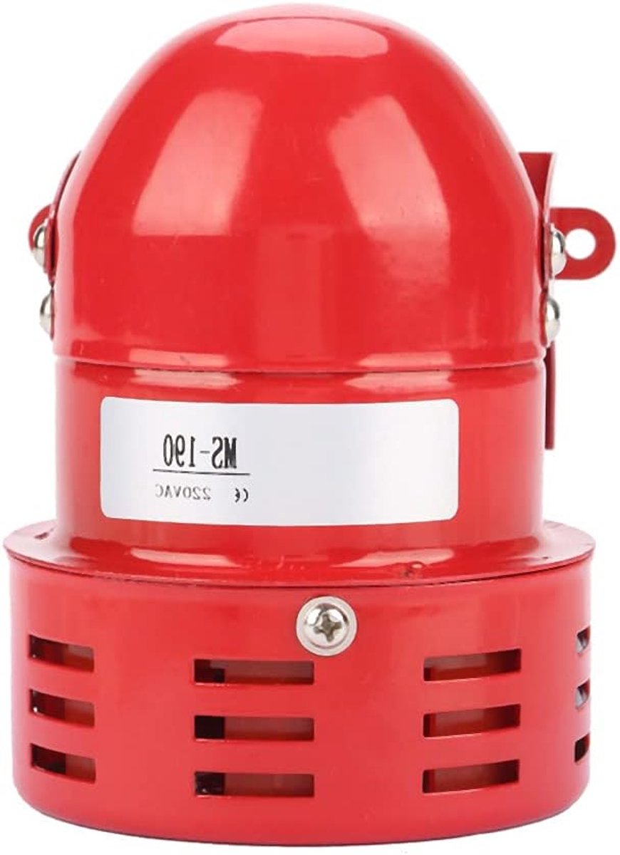 SnelShoppen - 220V 120DB Rode Mini Metaal Motor Alarm Industrie Geluid Elektrische Beveiliging Tegen Diefstal Bel Hoorn Geluid Buzzer Sirene Continue