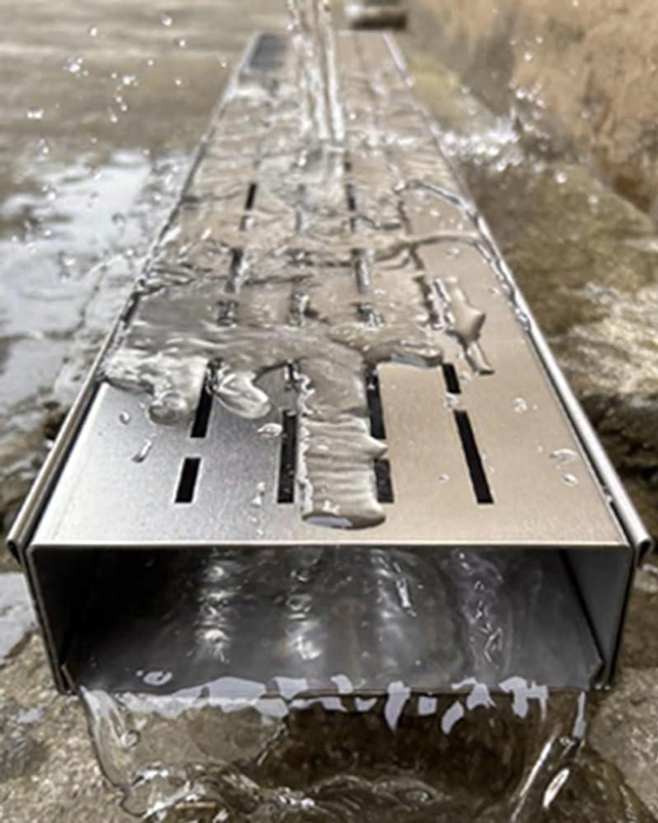 Roestvrijstalen Vloergoot - Afvoerkanaal Rooster - Waterafvoer Tuin - Efficiënte Waterstroom - 100 cm - Zilver