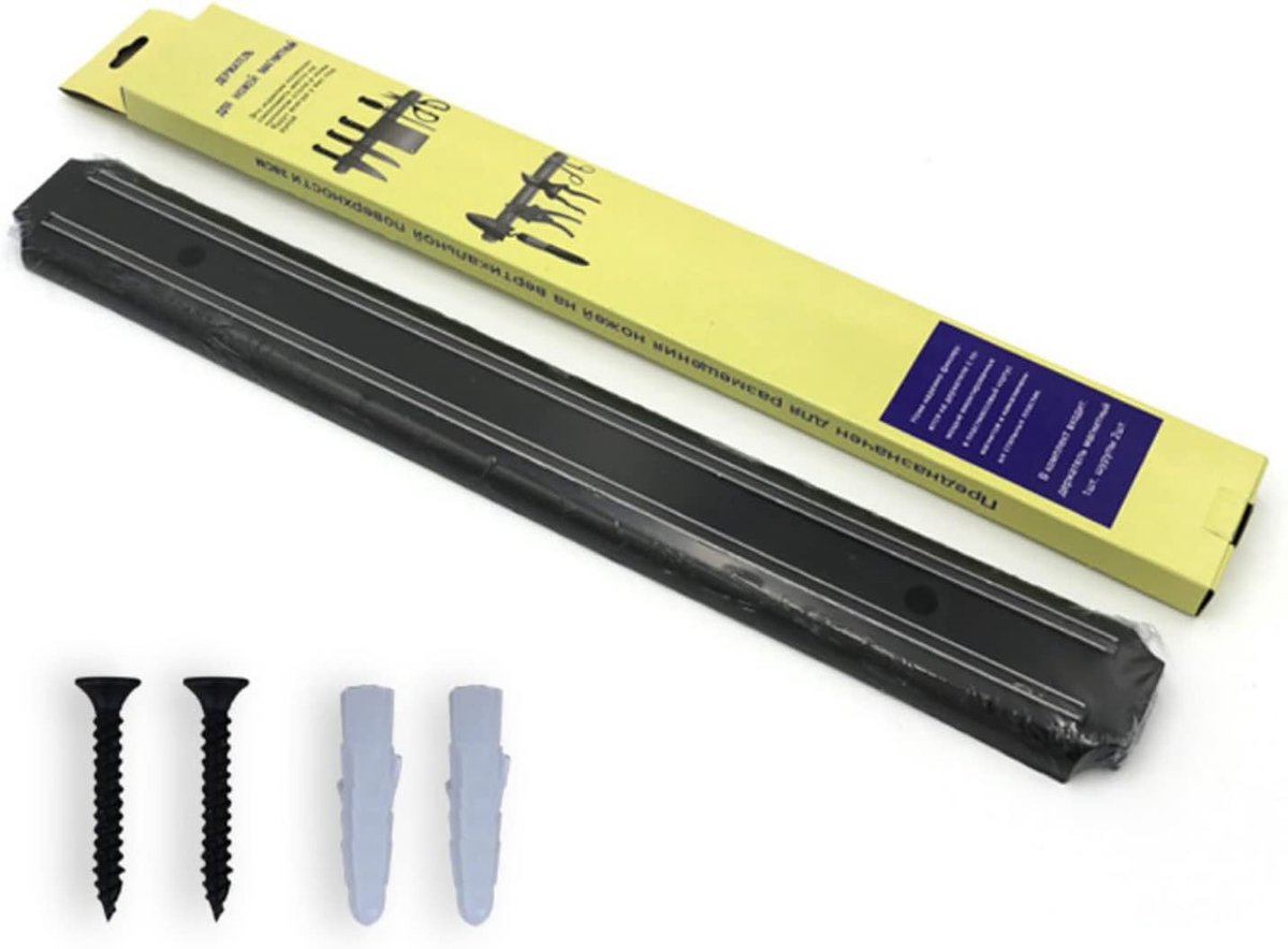 SnelShoppen - Wandgemonteerde Magnetische Messenhouder voor Keuken, Ruimtebesparend, Robuust, Eenvoudig, Rubber, Plastic en Ingebouwde Magneet, Ideaal