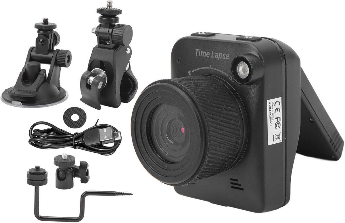 SnelShoppen - 4K Time Lapse Camera, 32MP Outdoor Timelapse Camera met 2.0 Inch LCD Scherm, Macro Opnames, IP66 Waterdicht, Voor Vlogs, Bouwprocessen,