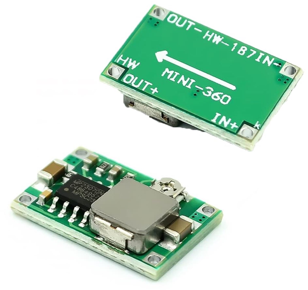 SnelShoppen - Mini DC Stepdown Converter 5 Stuks, Verstelbare DC Voedingsmodule, Voltage Regulator voor RC Vliegtuigen, Compact en Lichtgewicht