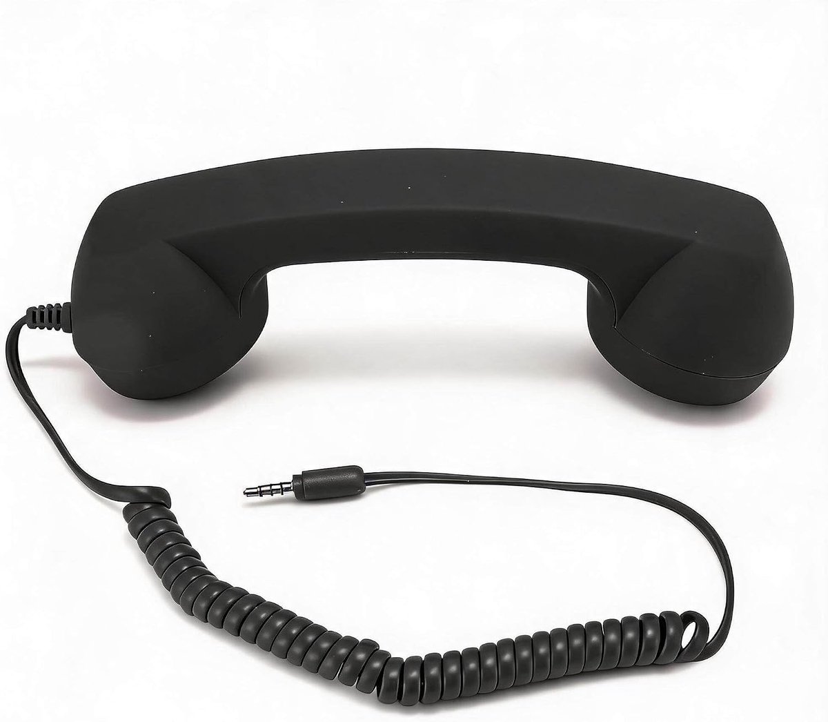 SnelShoppen - Retro Telefoon Ontvanger 3.5 Mm Plug, Stralingsbestendig Bedraad Mobiele Telefoon met Volume Controle, Geluidschakelaar, Superieure Pres