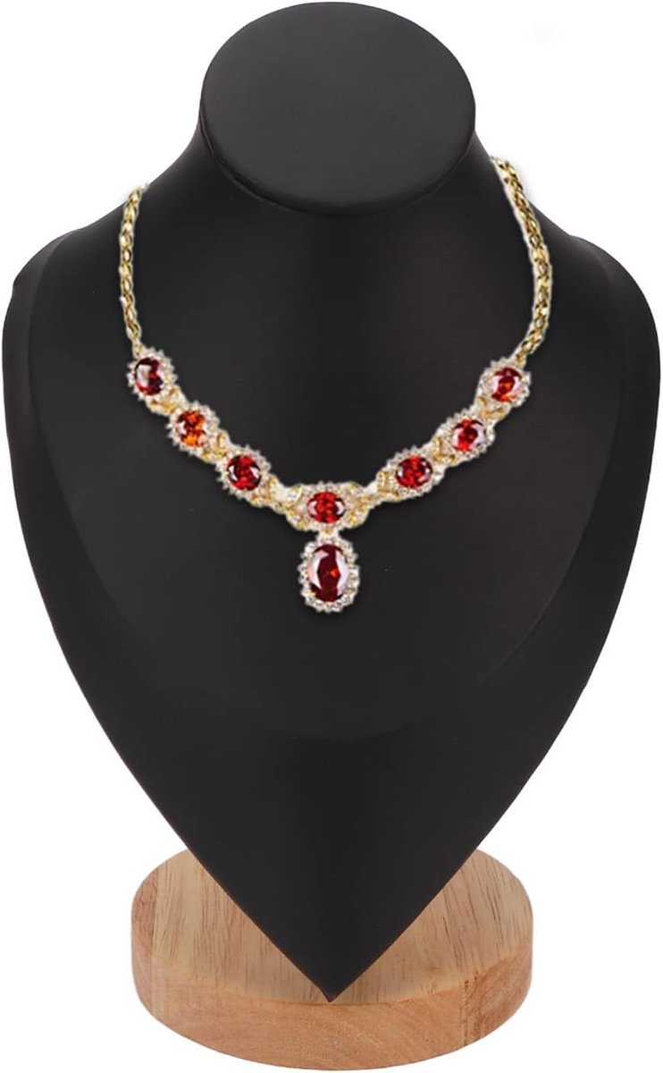 SnelShoppen - Sieraden Bust Necklace Display Stand, Leren Sieraden Easel Ketting Display Bust, Standaard Toren Rack voor Sieraden, 6.5x4.1x9.3in