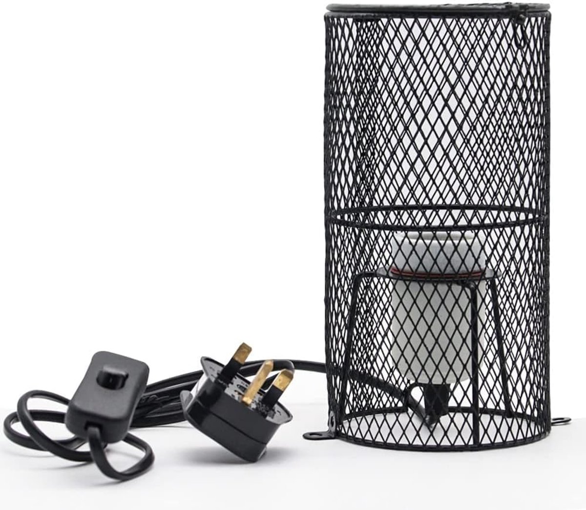 Allecto - Verwarmingslamp met lampenkap - Guard tegen oververhitting - Anti Hot Bracket - Reptielen verlichting - Huisdieren bescherming - Geschikt voor 200W lamp - Kooihouder.