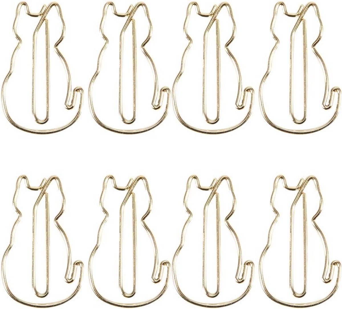 SnelShoppen - Paper Clips Katvormig - Dikke Metalen Paperclips - Uniek en Stijlvol - 12 Stuks voor Kantoor en School - Multifunctioneel en Duurzaam