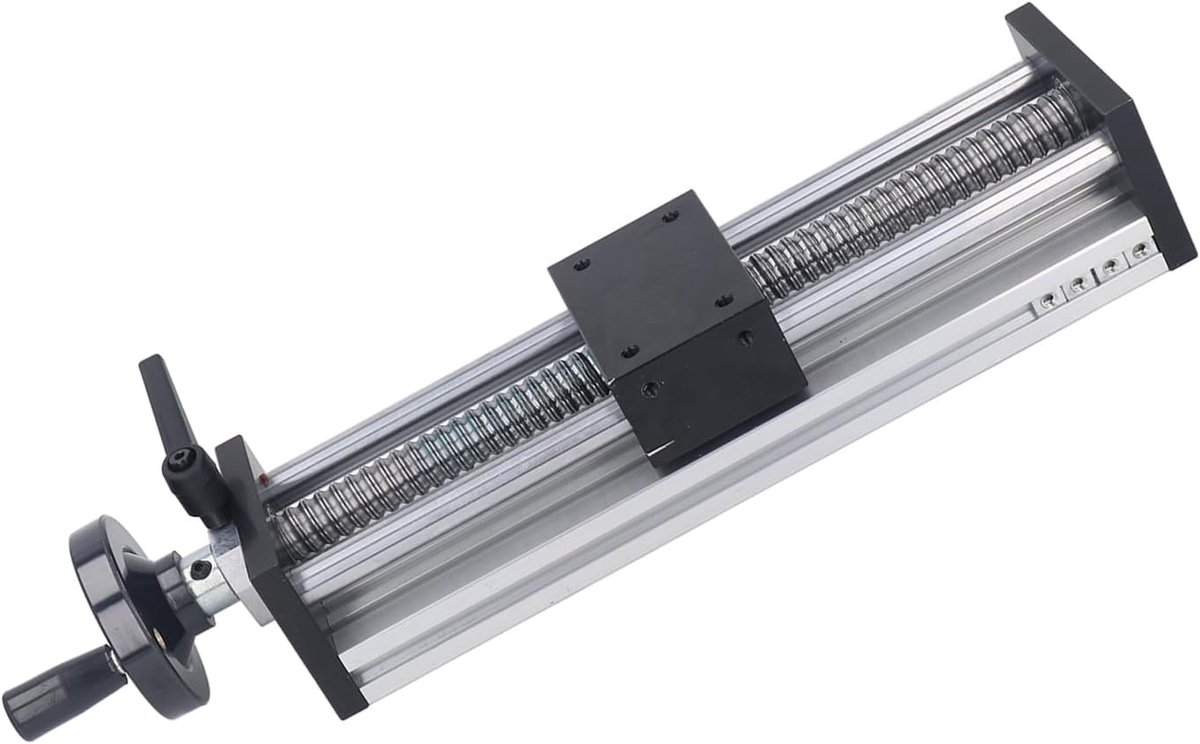 SnelShoppen - Lineaire Tafel Actuator met Handwiel, Railslede, Handmatig Kogelmoer met 200mm Slag, Hoge Precisie, Voor Stabiele Toepassingen
