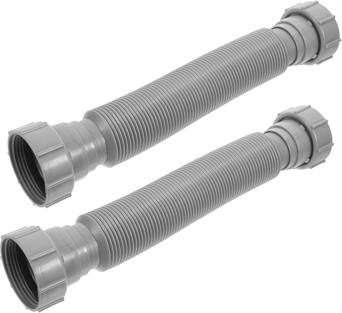SnelShoppen - Flexibele Afvoerslang Set van 2, 1 1/4 tot 1 1/2 Inch, Uitschuifbaar voor Keuken, Badkamer, Buiten, Kunststof, Hoge Precisie en Eenvoudi