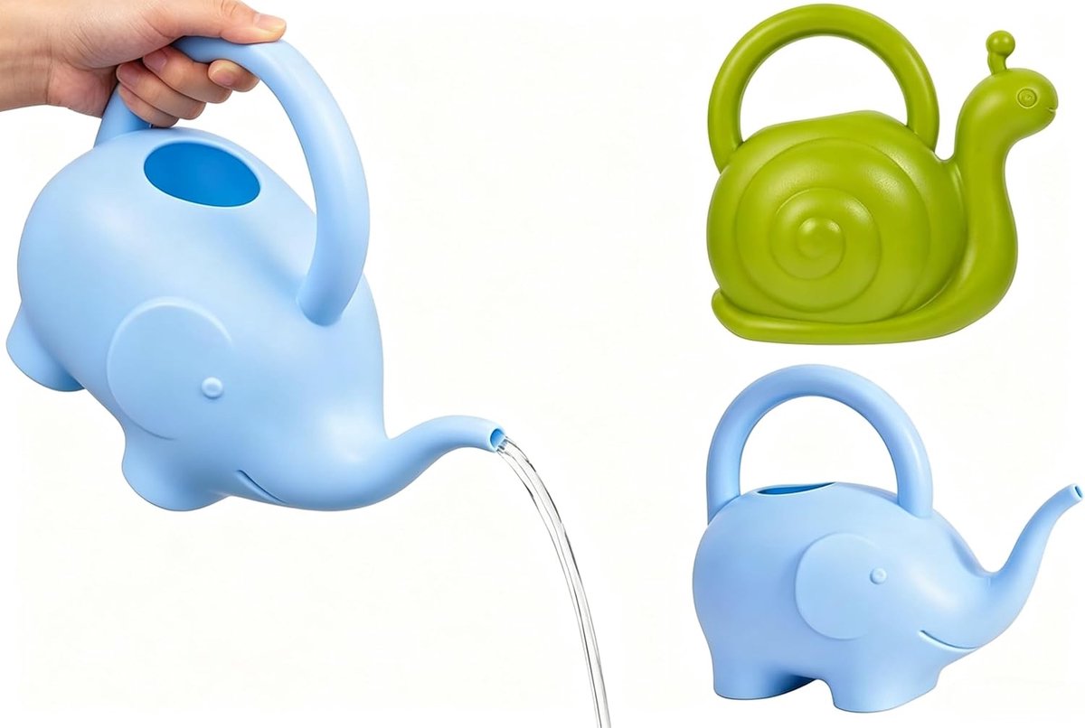 SnelShoppen - 2 Stuks Waterkan Plant Waterkan Olifant Watergeefkan Kinderen Waterflessen Watergeefkan Voor Buiten Spray Mist Bonsai Planten Foam Pad P
