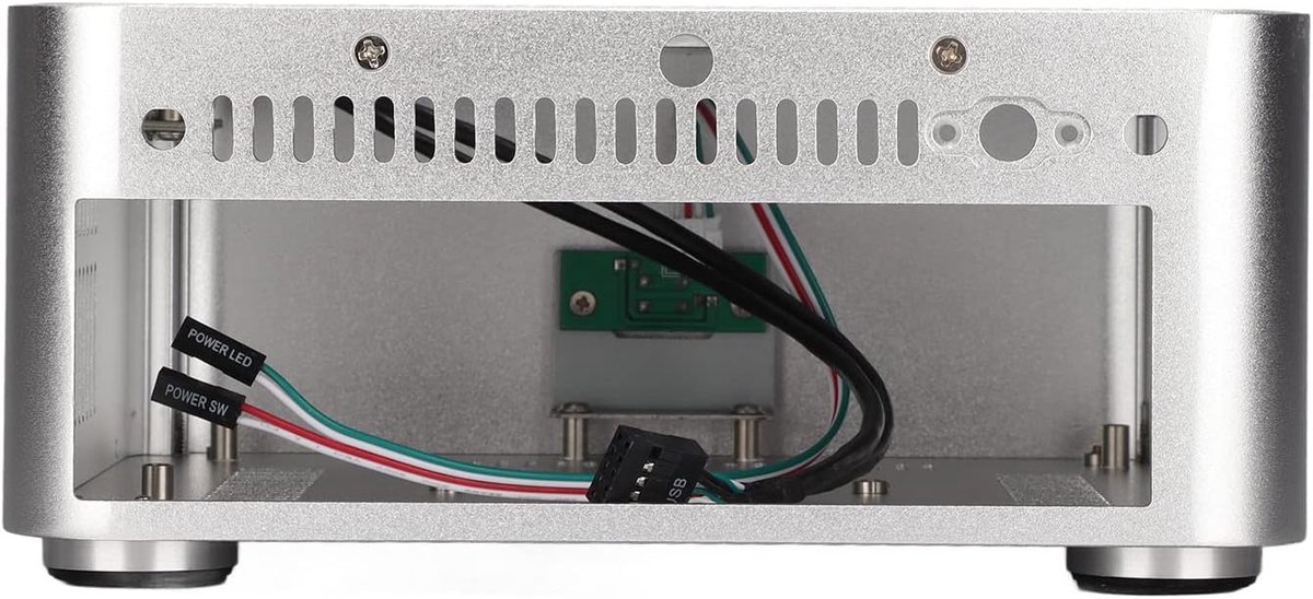 SnelShoppen - Mini ITX Gaming Chassis, Kleine Formaat Premium ITX Computer Gaming Behuizing, HTPC Behuizing met Veel Uitbreidingsgaten, Aluminium Lege