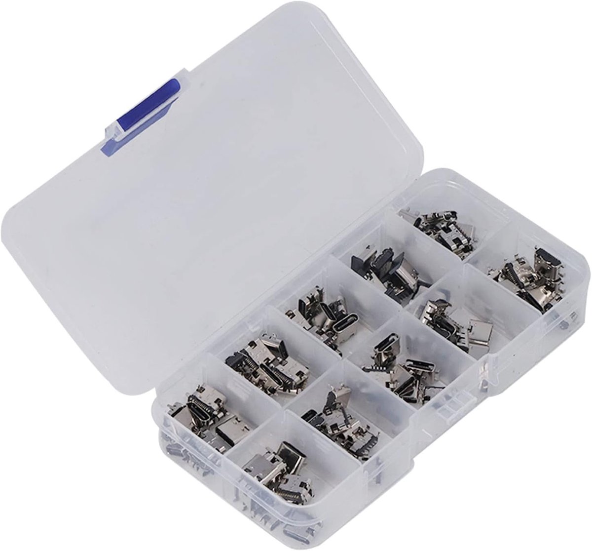 SnelShoppen - Type C USB Female Plug Connector Adapter Set van 100 Stuks - Roestvrijstalen Solder Connector Accessoires - Lichtgewicht en Compact - Pe