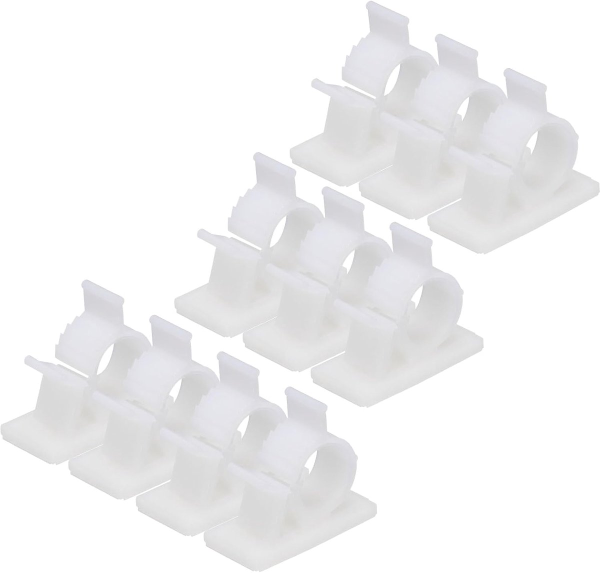 SnelShoppen - 30 Stuks Zelfklevende Kabelclips, PE Kordel, Verstelbare Kabelbeugels voor USB Kabels, Snoeren, Muiskabel, Netwerkkabel, Wit