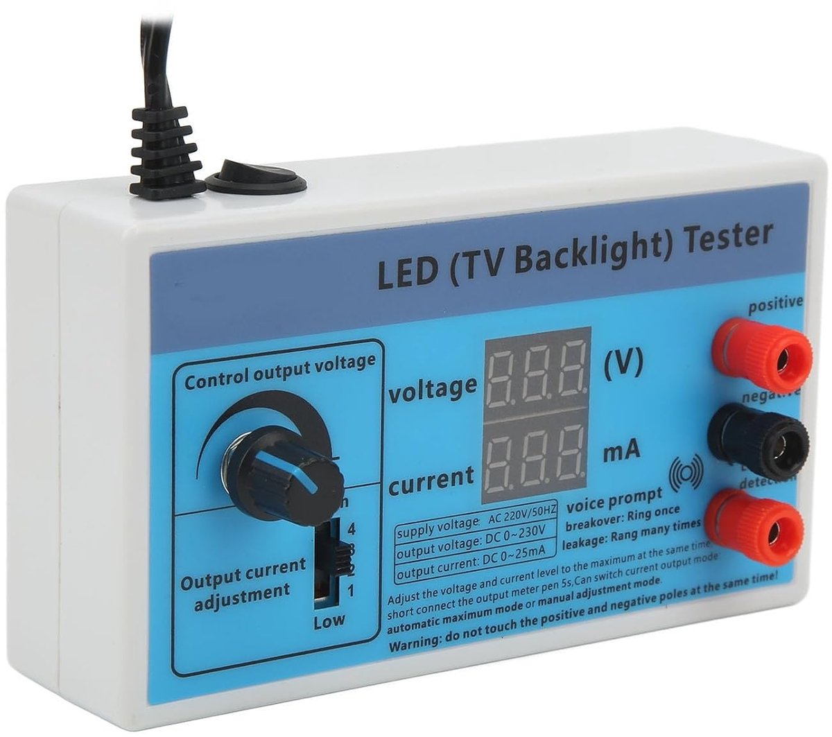 SnelShoppen - LED TV Backlight Tester, Multifunctionele Strip Reparatietool met Instelbare Output Spanning, Slimme Brandpreventie (EU Plug 220V)