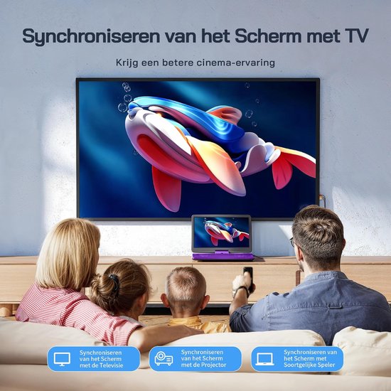 JCP® Draagbarer Dvd Speler - Draagbare Dvd Speler met Scherm - Draaibaar Scherm - Sering - 42cm x 30cm 12cm — afbeelding 5