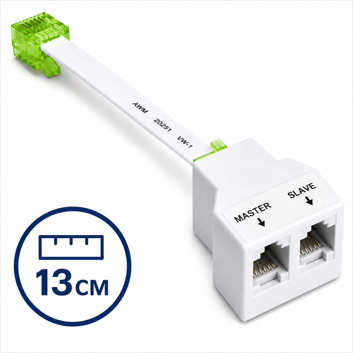 P1 Splitter RJ12 – P1 Poortsplitter voor Slimme Meter – Master & Slave – DSMR 4 & 5 – Geschikt voor HomeWizard, P1 Meter, Home Assistant & DSMR Logger – 13 cm