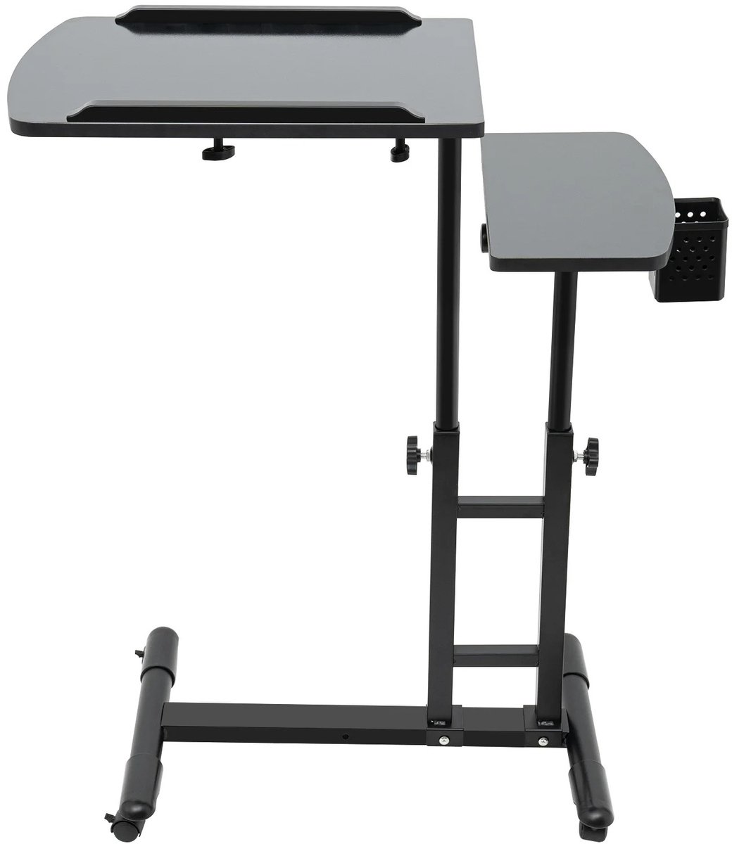 Atlasyx werktafel op wielen - Tattoo armsteun - Tattoo tafel - Mobiele werktafel - Met remmen - 64 x 40 cm werkblad - Zwart