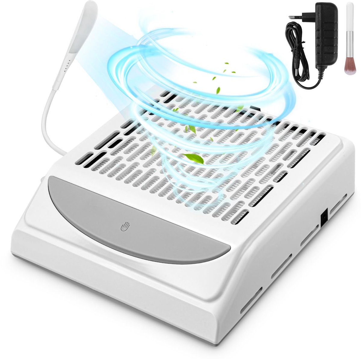 Nagelstofzuiger 100W – 5000 rpm, professioneel, voor thuis en salon, wit,Stille stofafzuiger voor nagelvijl – zuigt fijn stof op tijdens manicure