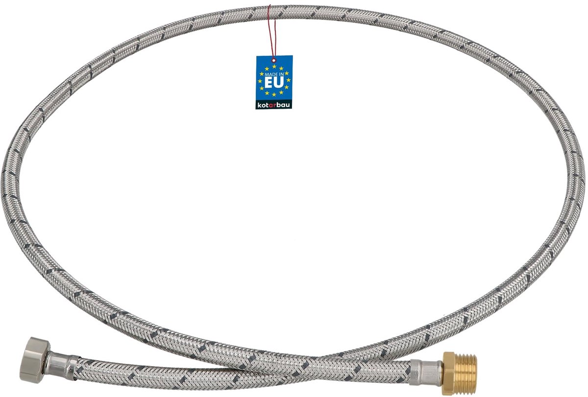 KOTARBAU® Flexibele Aansluitslang 1/2"x1/2" - Sanitaire Aansluitslang 150 cm - Flexibele Kraanslang - Buitendraad x Binnendraad - Aansluitslang Armatuur - Gevlochten Roestvrijstalen Aansluitslang