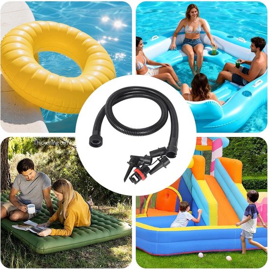 Pomp Adapter Set - Luchtpomp Mondstuk - Watersporten Opblazen - Universele Schroefdraad - 120 cm Lengte - Zwart — afbeelding 4