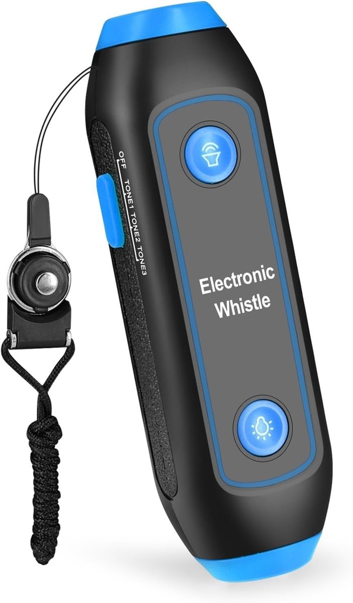 Elektronische fluit voor sport en training, 3 tonen met LED licht en SOS signaal, ideaal voor coaches, scheidsrechters, camping en huisdiertraining