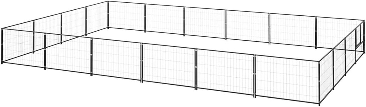 Hondenbench - Hondenkooi - Veiligheid Thuis - Stalen Frame - 24 m² - Zwart