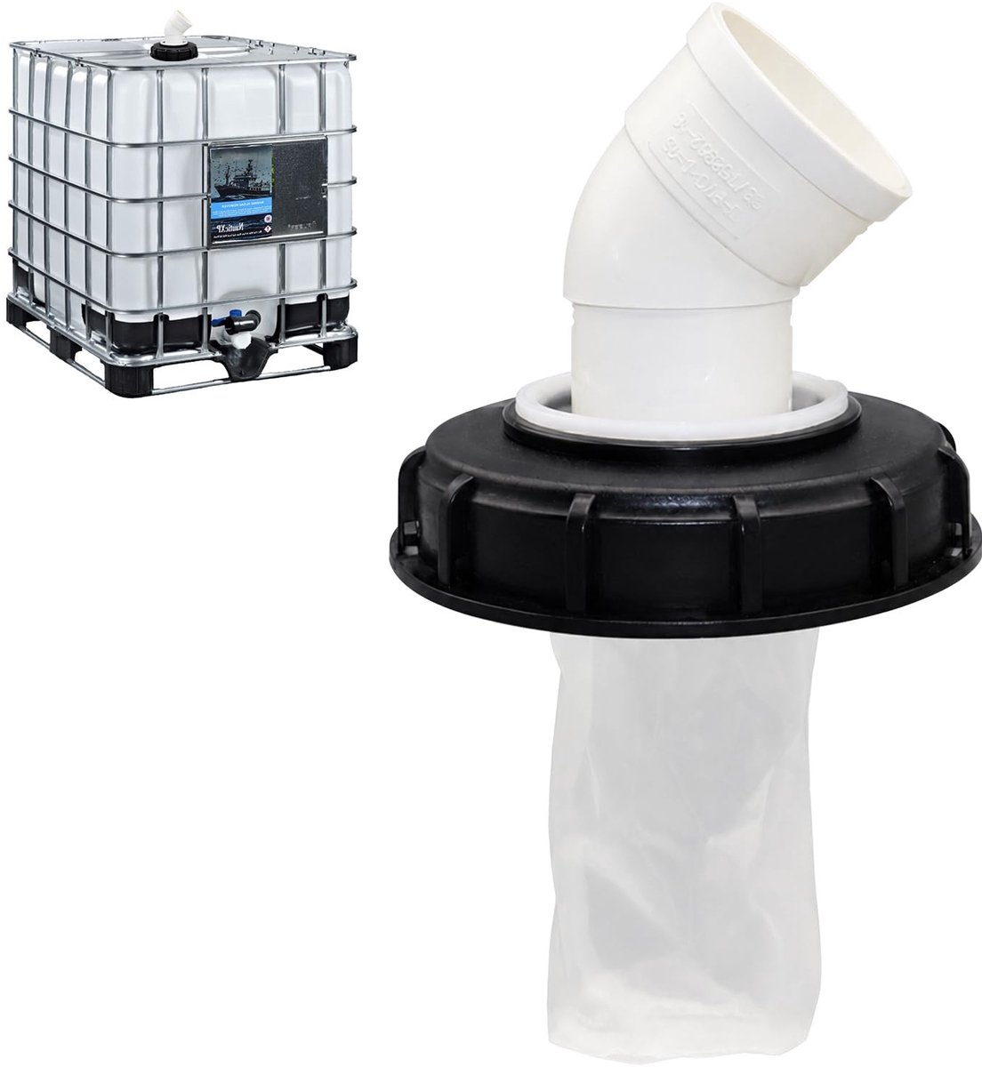Solidchoice - IBC Dekselfilter met 45° Hoek voor Regenwatertanks