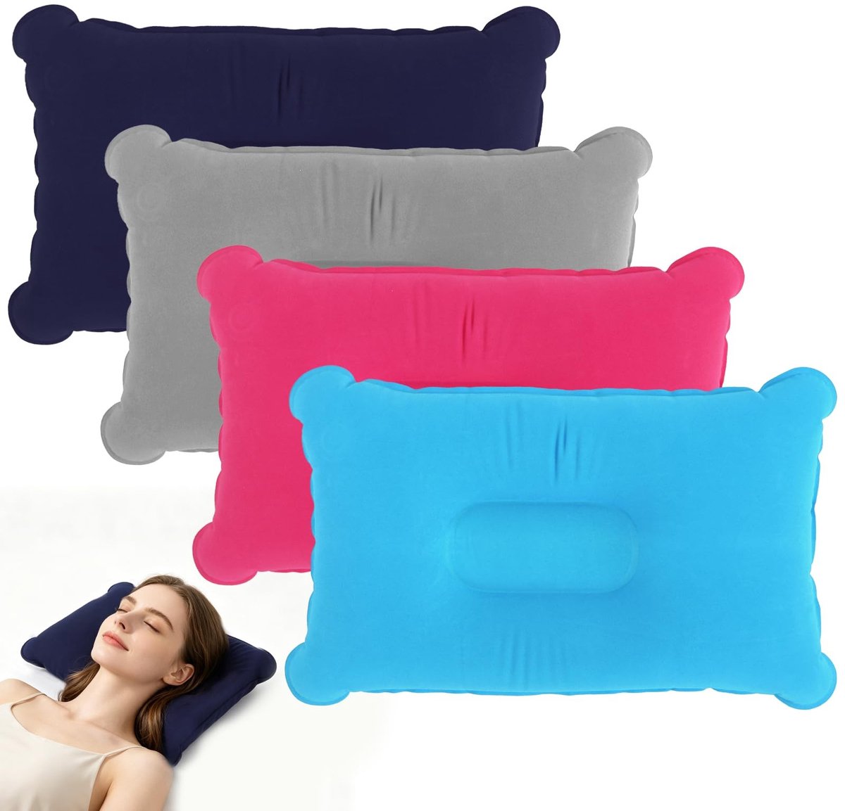 Solidchoice - Set van 4 Opblaasbare Strandkussens voor Comfortabel Gebruik