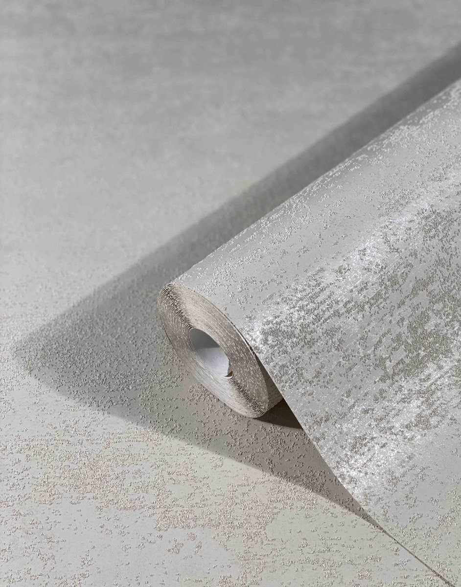 Behang - 3D zandkorrel structuur - betonlook - grove beton structuur- Greige - Vliesbehang - Woonkamer Slaapkamer - 0,53 x 10,05 M – Dune
