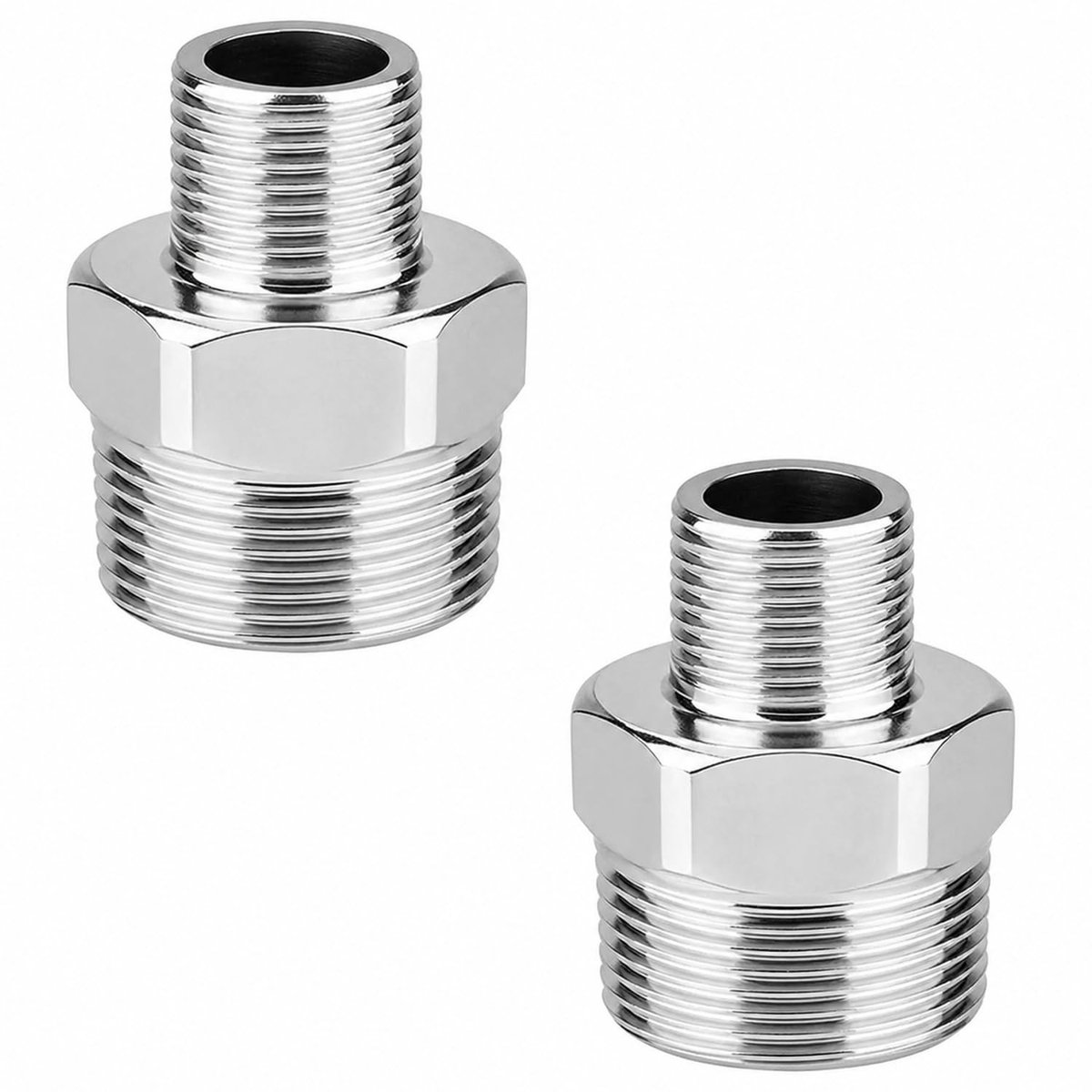 Solidchoice - Roestvrijstalen Dubbele Nippel 1/2 inch AG x 1/4 inch AG